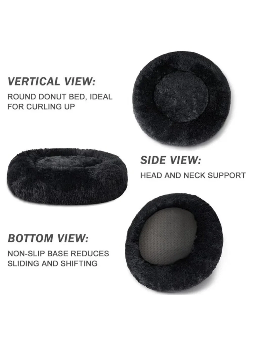 Calming Donut Pet Bed for Medium Dogs 32